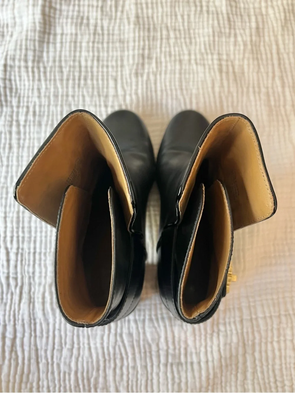 Tory Burch Black Gold Logo Turnlock Kira Boot Bootie